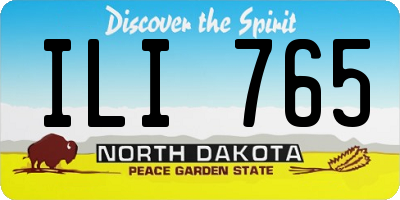 ND license plate ILI765