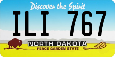 ND license plate ILI767