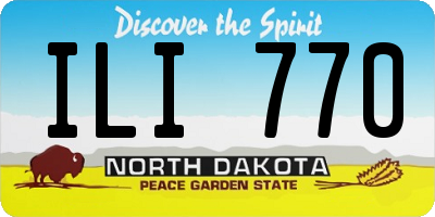 ND license plate ILI770