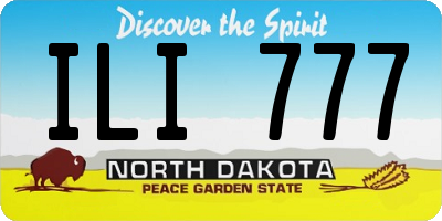 ND license plate ILI777