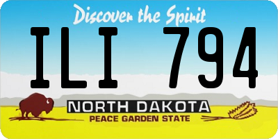 ND license plate ILI794