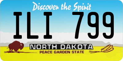 ND license plate ILI799
