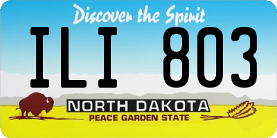 ND license plate ILI803
