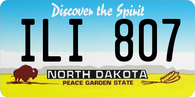 ND license plate ILI807