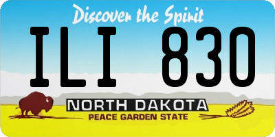 ND license plate ILI830