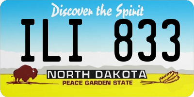 ND license plate ILI833