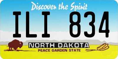 ND license plate ILI834