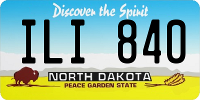 ND license plate ILI840