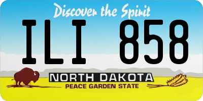 ND license plate ILI858