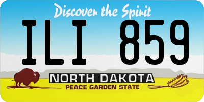 ND license plate ILI859