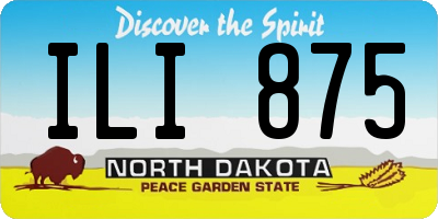 ND license plate ILI875