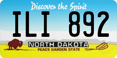 ND license plate ILI892