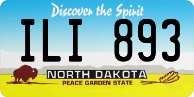 ND license plate ILI893