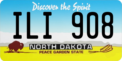 ND license plate ILI908