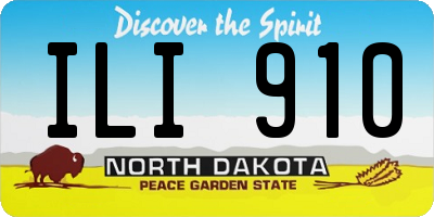 ND license plate ILI910