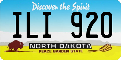ND license plate ILI920