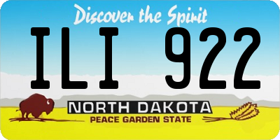 ND license plate ILI922