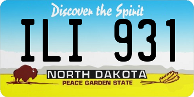ND license plate ILI931