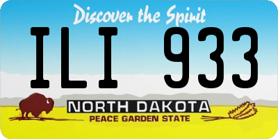 ND license plate ILI933