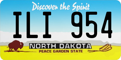 ND license plate ILI954