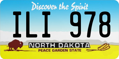 ND license plate ILI978