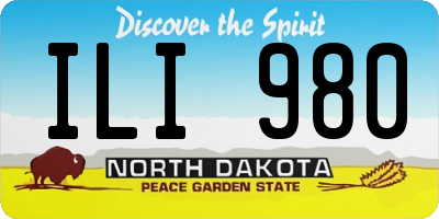 ND license plate ILI980