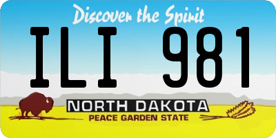 ND license plate ILI981