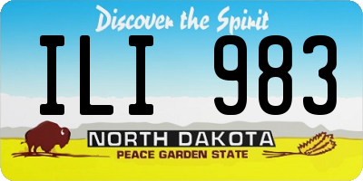 ND license plate ILI983