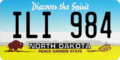 ND license plate ILI984