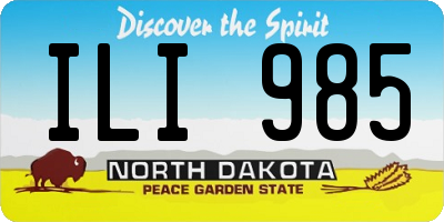 ND license plate ILI985