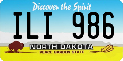 ND license plate ILI986