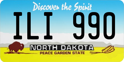 ND license plate ILI990