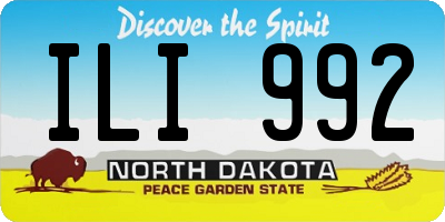 ND license plate ILI992