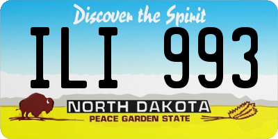 ND license plate ILI993