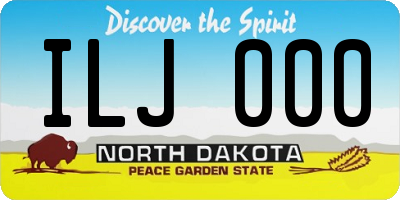 ND license plate ILJ000