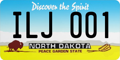 ND license plate ILJ001