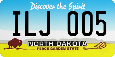 ND license plate ILJ005