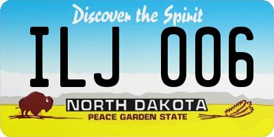 ND license plate ILJ006