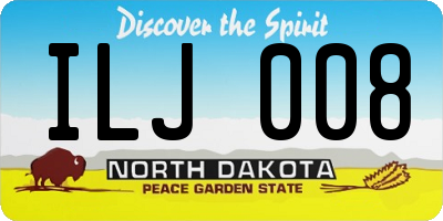 ND license plate ILJ008