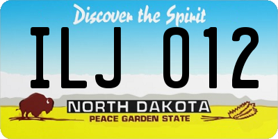 ND license plate ILJ012