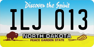 ND license plate ILJ013