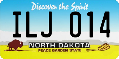 ND license plate ILJ014
