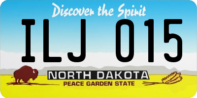 ND license plate ILJ015