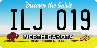 ND license plate ILJ019