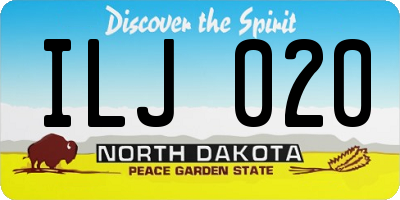 ND license plate ILJ020