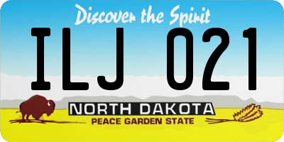 ND license plate ILJ021