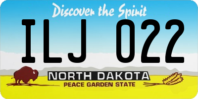 ND license plate ILJ022