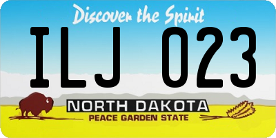 ND license plate ILJ023