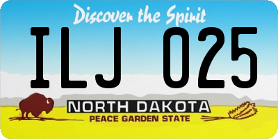 ND license plate ILJ025