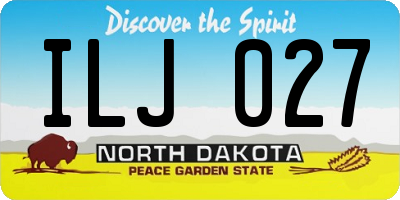 ND license plate ILJ027
